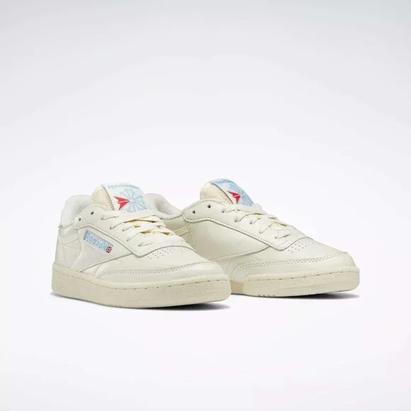 Reebok Club C 85 Vintage Sneakers – White with Blue Logo, Women’s 8 / Men's 6.5 - Picture 2 of 13